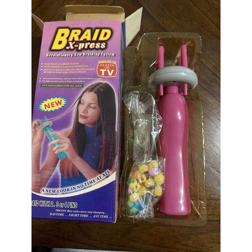 Vintage 90s Braid X-press Hair Braiding System - Brand New Retro Toy Pink